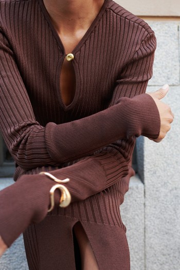 Rib-knit Pencil Skirt