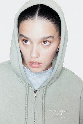 Oversized Hooded Jacket with Motif